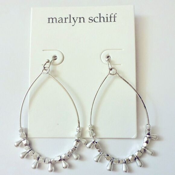 Marilyn Schiff Mareka Teardrop Silver Earrings - Picture 2 of 6